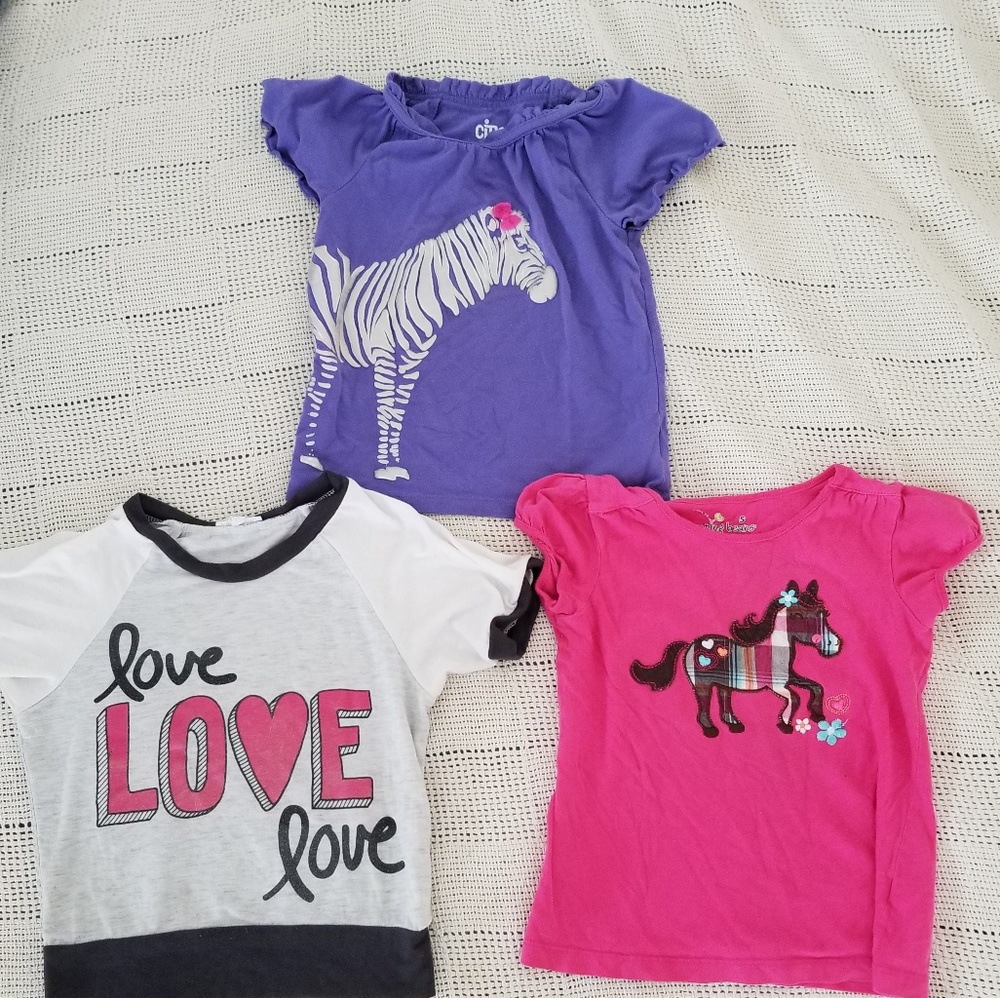 Lot of 3 girls tshirts, size 5